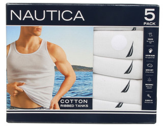 Thumbnail 1: Nautica Men's 5 Pk Cotton Ribbed Tanks  