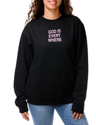 Thumbnail 2: Inspired Culture Juniors God Is Everywhere Long Sleeve Graphic Sweatshirt  