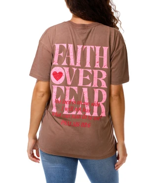 Thumbnail 1: Vintage threadz Juniors Faith Over Fear Psalm Graphic Tee 