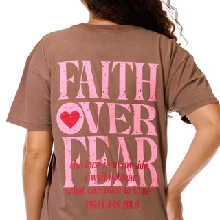 Thumbnail 3: Vintage threadz Juniors Faith Over Fear Psalm Graphic Tee 