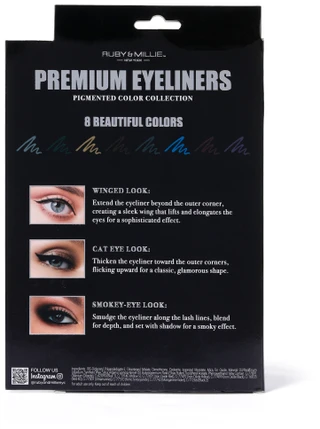 Thumbnail 2: Ruby & Millie 8 Pk Premium Eyeliners 