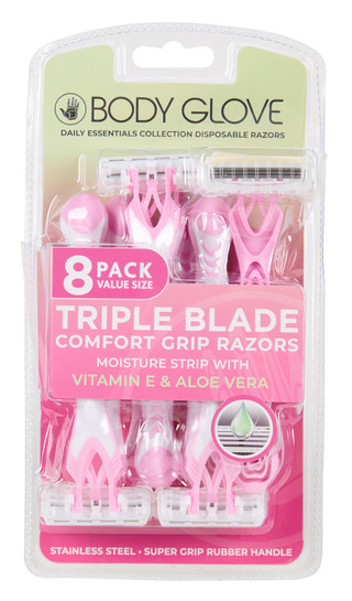 Thumbnail 1: Body Glove 8 Pk Triple Blade Comfort Grip Razors  