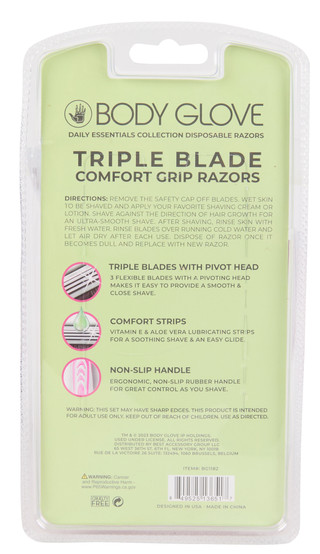 Thumbnail 2: Body Glove 8 Pk Triple Blade Comfort Grip Razors  