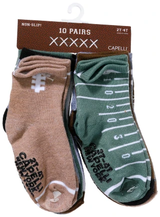 Thumbnail 1: Capelli Boys 10 Pk Non Slip Socks 