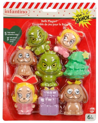 Thumbnail 1: Infantino 8 Pc The Grinch Christmas Bath Playset 