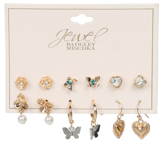 Thumbnail 1: BADGLEY MISCHKA 6 Pk Stud & Dangle Earrings 