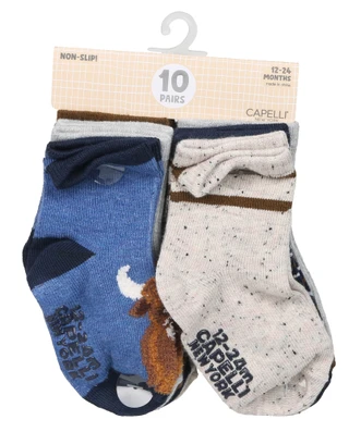 Thumbnail 1: Capelli Toddler 10 Pk No Slip Crew Socks  