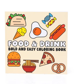 Thumbnail 1: Page Publications Food & Drink Bold & Easy Coloring Book 