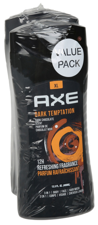 Thumbnail 1: Axe 2 Pk Men's 3-In-1 Dark Temptation Body, Face, & Hair Wash 