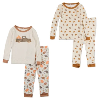 Thumbnail 1: Goodnight Llama Toddler Boys 4 Pc Harvest & Football Pajama Pants Set 