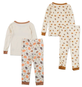 Thumbnail 2: Goodnight Llama Toddler Boys 4 Pc Harvest & Football Pajama Pants Set 
