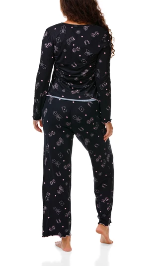 Thumbnail 2: Madden Girl Juniors 2 Pc Pajama Shirt & Pants Set 
