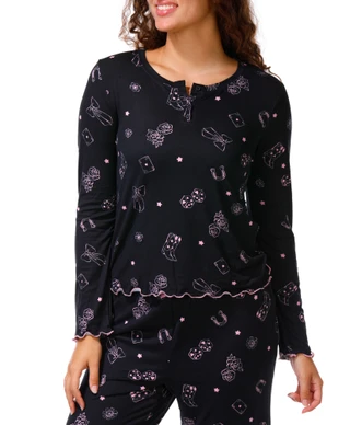 Thumbnail 4: Madden Girl Juniors 2 Pc Pajama Shirt & Pants Set 