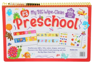 Thumbnail 2: KIDSBOOKS My Big Wipe-Clean Preschool Learning Book 