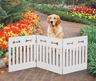Thumbnail 2: Pet Store Pet Wood Gate With Bone Design 