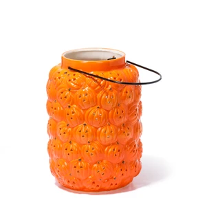 Thumbnail 2: Magical Season 10 in Halloween Ceramic Pumpkin Candle Lantern with Handle 