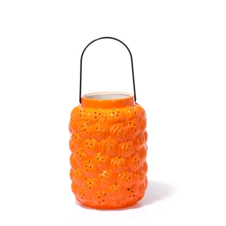 Thumbnail 1: Magical Season 10 in Halloween Ceramic Pumpkin Candle Lantern with Handle 