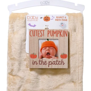 Thumbnail 3: Baby Essentials 2 Pc Little Pumpkin Baby Blanket & Photo Frame 