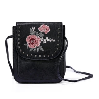 Thumbnail 1: Sam & Hadley Studded Floral Embroidered Crossbody Purse 