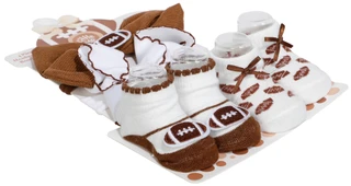 Thumbnail 2: Little Me Baby Girls 4 Pc Headwraps & Booties Set 