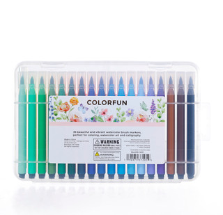 Thumbnail 2: Colorfun 36 Ct Vibrant Watercolor Brush Markers 
