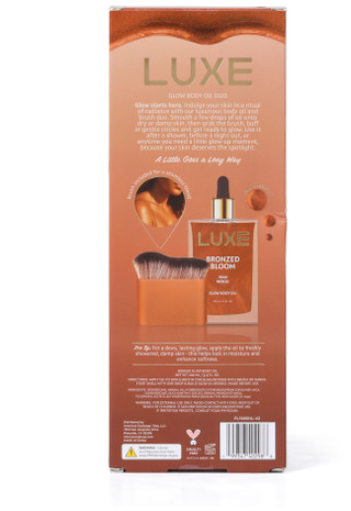 Thumbnail 2: Luxe 3.4 oz Bronzed Bloom Glow Body Oil w/ Brush 