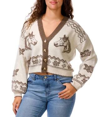 Thumbnail 1: Riley & Rae Juniors Horse Cardigan 