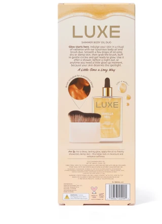 Thumbnail 2: Luxe 3.4 oz Vanilla Veil Shimmer Body Oil w/ Brush 