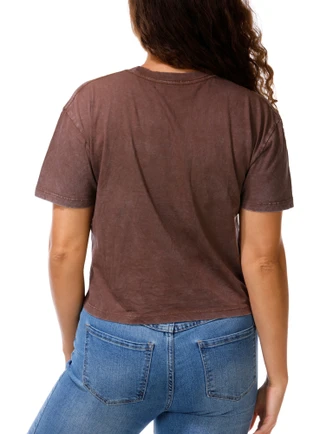 Thumbnail 2: Vintage threadz Juniors Howdy Steer Skull Graphic Crop Tee 