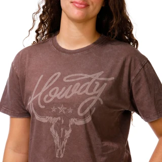 Thumbnail 3: Vintage threadz Juniors Howdy Steer Skull Graphic Crop Tee 