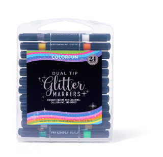 Thumbnail 1: Colorfun 24 Pk Dual Tip Glitter Markers  