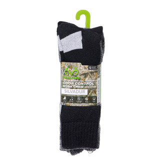 Thumbnail 1: REAL TREE Men's 5 Pk Anti-Odor Cushioned Work Crew Socks 