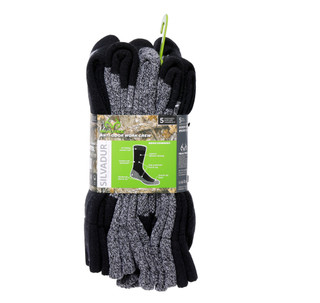 Thumbnail 2: REAL TREE Men's 5 Pk Anti-Odor Cushioned Work Crew Socks 
