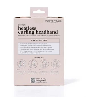 Thumbnail 2: RUBY + MILLIE Cotton Heatless Curling Headband  