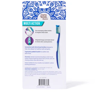 Thumbnail 2: Guru Nanda 8 Pk Soft Toothbrushes w/ Tongue Cleaner 