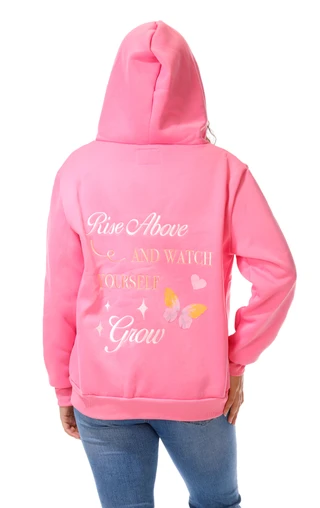 Thumbnail 1: Comfort Lane Juniors Inspirational Butterfly Graphic Full Zip Hoodie 