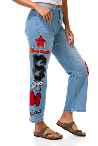 Thumbnail 2: Celebrity Ace Juniors 90's Straight Retro Patched Jeans 