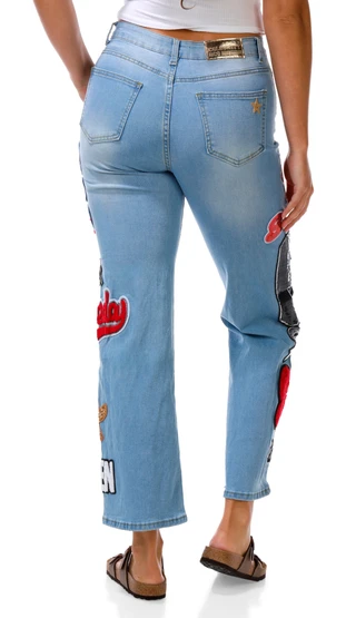 Thumbnail 3: Celebrity Ace Juniors 90's Straight Retro Patched Jeans 