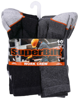 Thumbnail 1: Superbilt Men's 10 Pk Work Crew Socks 