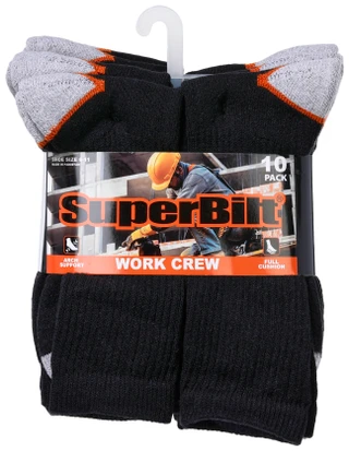 Thumbnail 1: Superbilt Men's 10 Pk Work Crew Socks 
