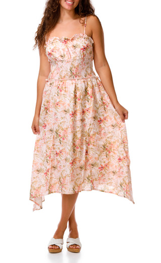 Thumbnail 1: ROXY Juniors' Floral Smock Midi Dress  