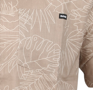 Thumbnail 3: Hurley Men's Short Sleeve Button Down Woven Tropical Print Shirt  