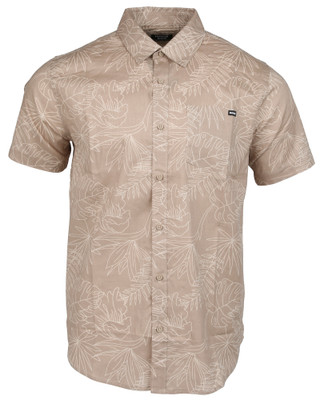 Thumbnail 1: Hurley Men's Short Sleeve Button Down Woven Tropical Print Shirt  