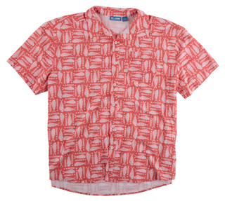 Thumbnail 1: REEL LEGENDS Men's Short Sleeve Beachside Tribal Print Button Up Shirt  