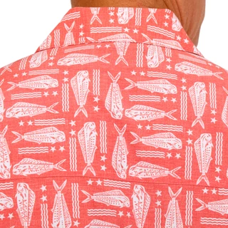Thumbnail 6: REEL LEGENDS Men's Short Sleeve Beachside Tribal Print Button Up Shirt  
