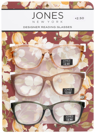 Thumbnail 1: JONES NEW YORK Women's 3 Pk Squared Designer Reading Glasses 