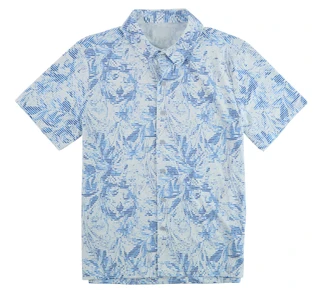 Thumbnail 1: REEL LEGENDS Men's Short Sleeve Hawaiian Button Up Shirt  