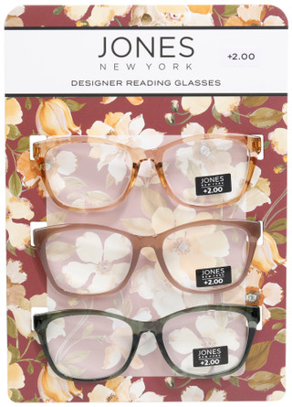 Thumbnail 1: JONES NEW YORK Women's 3 Pk Squared Designer Reading Glasses 