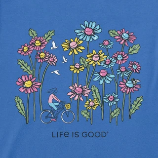 Thumbnail 2: Life is Good Women's Crusher Lite Biking With Doves & Daisies Tee 