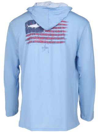 Thumbnail 2: Guy Harvey Men's Long Sleeve Hooded Performance Shirt  